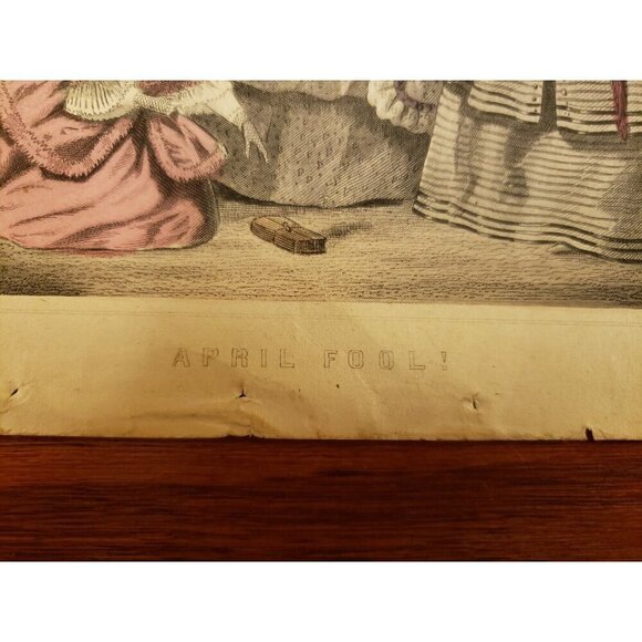 Antique Godeys Print Victorian Fashion 1859 April Fool - Picture 4 of 5